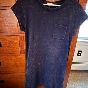 Casual Navy Blue T-Shirt Dress